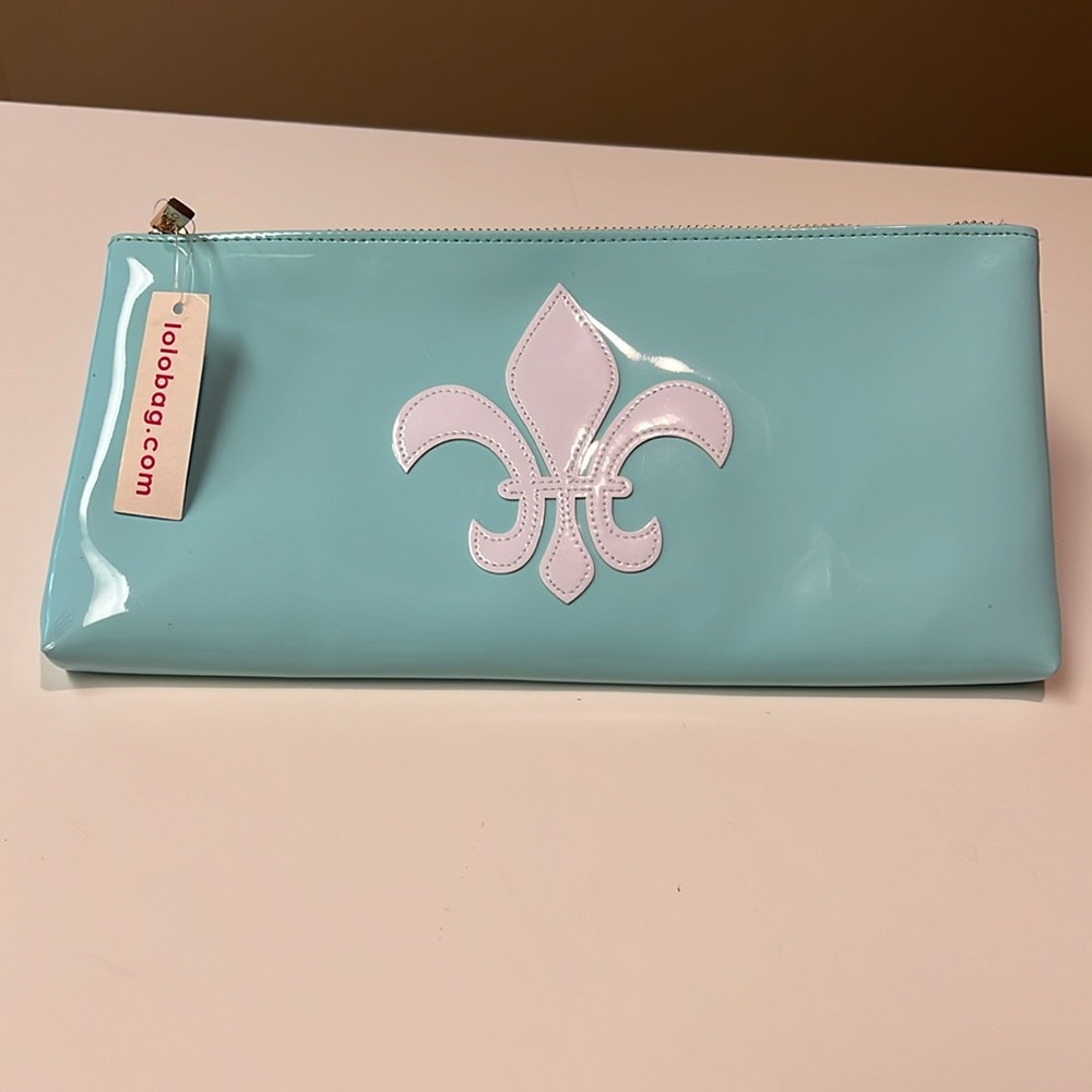 LOLO vinyl cosmetic bag.